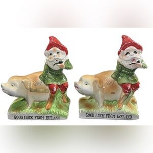 Vintage “Good Luck From Ireland” Leprechaun Piggy Banks~Set of 2